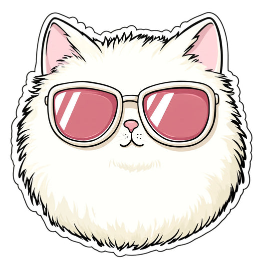 White Kawaii Cat Fabric Panel 3