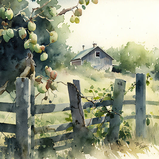 Country Farm Orchards Fabric Panel 11