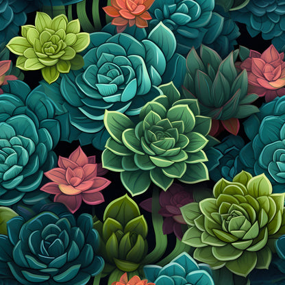 Succulents Pattern 5 Quilting Cotton Fabric