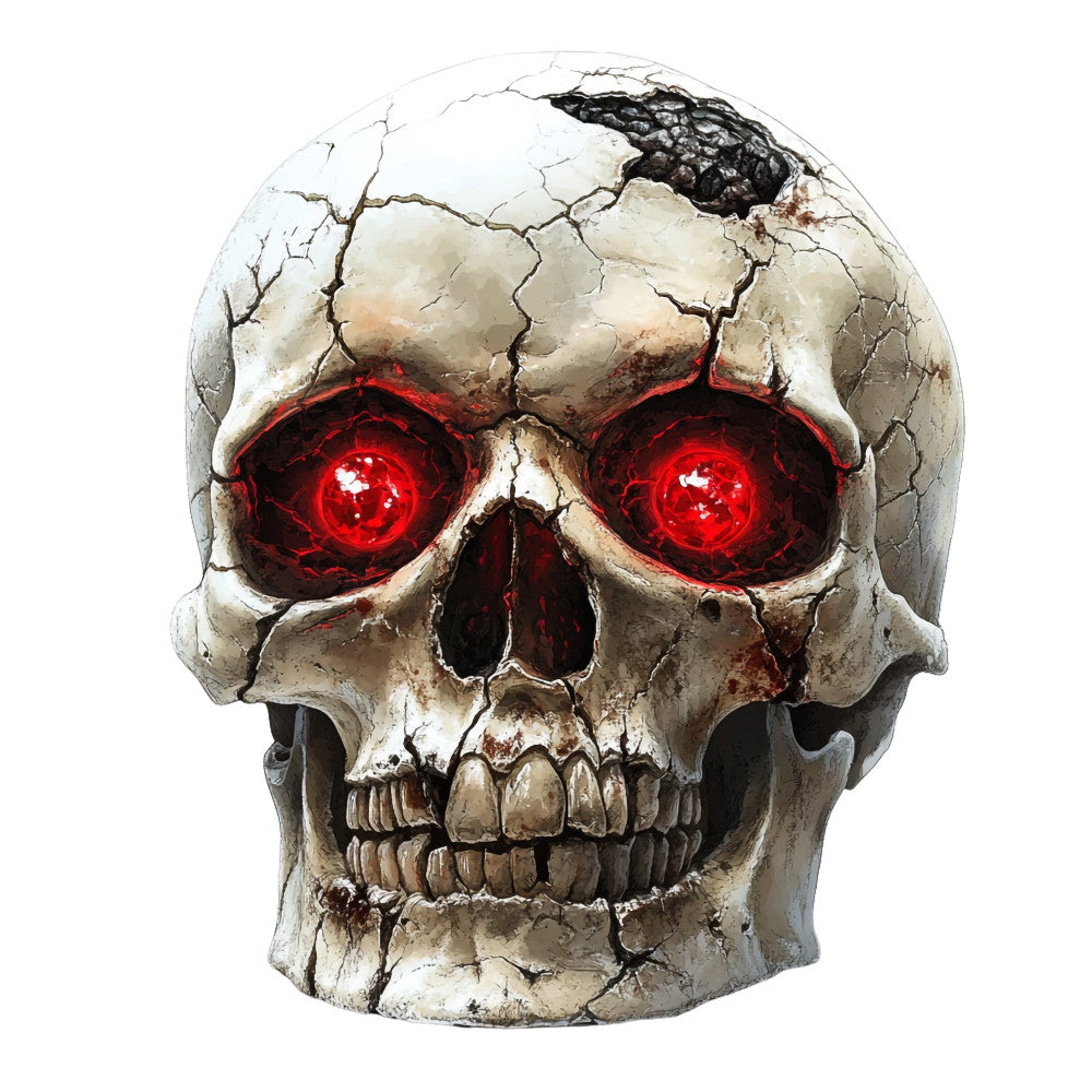 Red Eyed Skull Fabric Panel 19