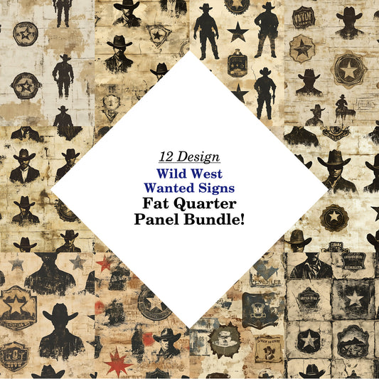 Wild West Wanted Signs Fat Quarter Bundle