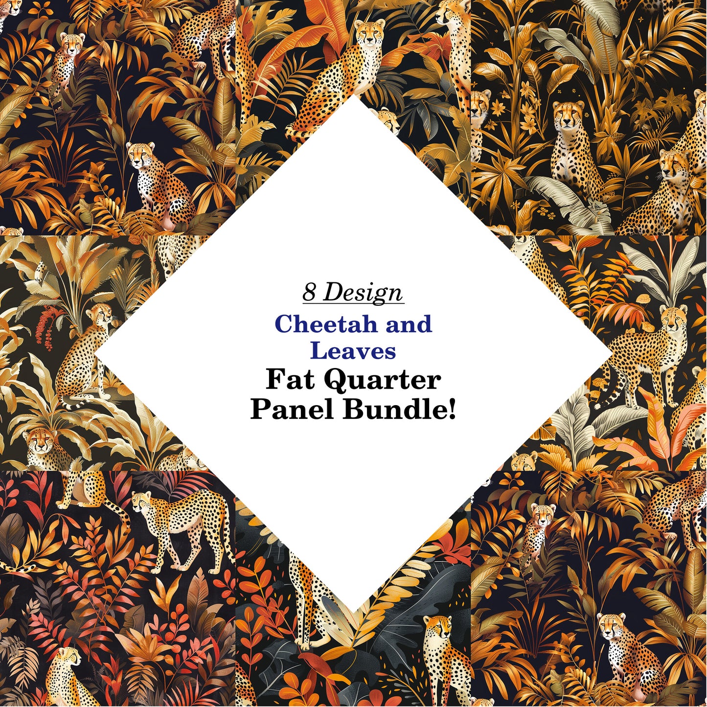 Cheetah and Leaves Fat Quarter Bundle