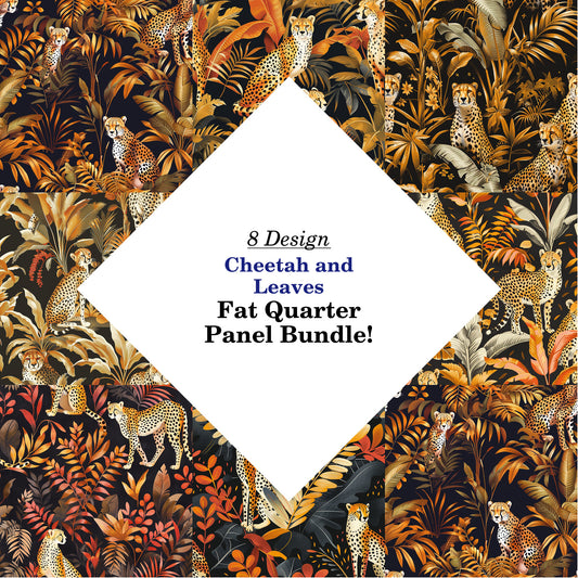 Cheetah and Leaves Fat Quarter Bundle