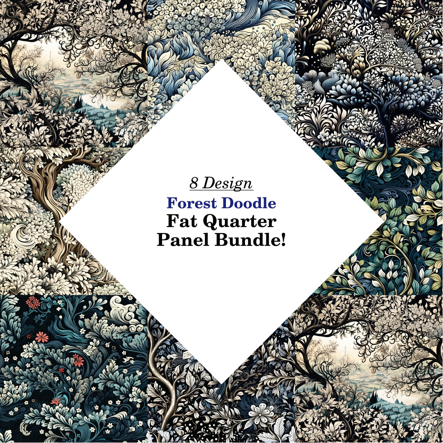 Forest Doodle Fat Quarter Bundle