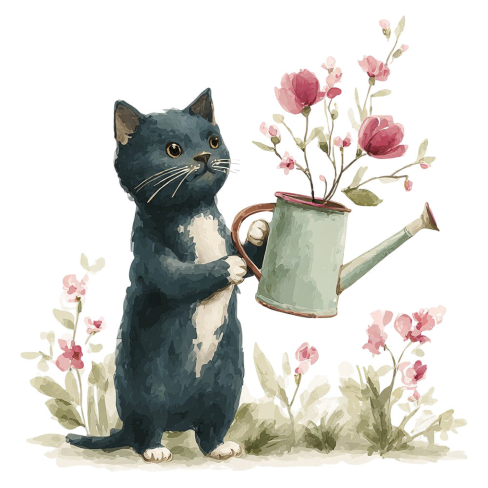 Watercolor Kitten Fabric Panel 13