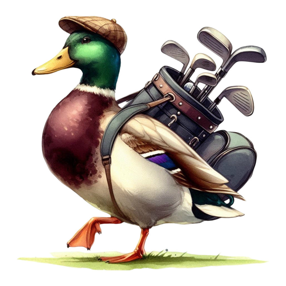 Golfing Mallard Fabric Panel 17