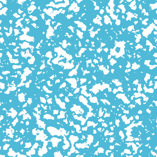 turquoise, white, grunge pattern, distressed texture, speckled design, abstract splatters, weathered effect, vintage style, quilting cotton, fabric panel, textured background, artistic splashes, contemporary pattern, crafting material, sewing fabric, modern grunge, painted texture, scattered dots