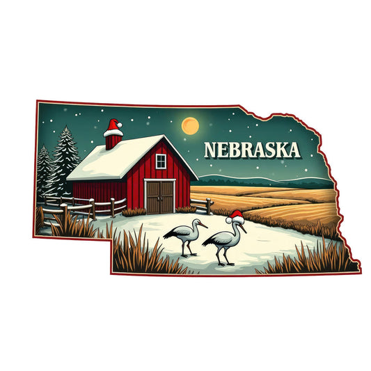 Christmas US States Fabric Panel 24