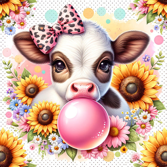 Fancy Highland Cows Fabric Panel 6