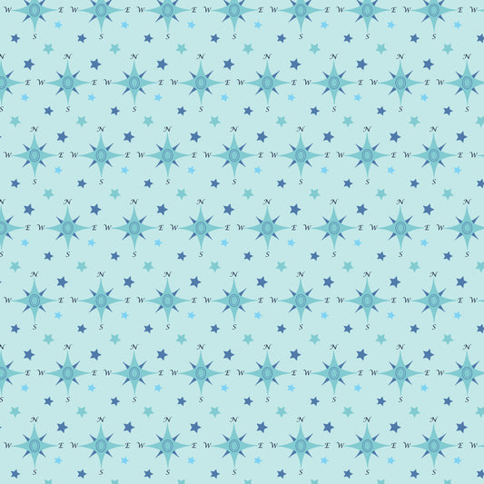 Navy Nautical Sea Pattern 1 Quilting Cotton Fabric