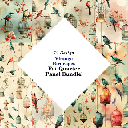 Vintage Birdcages Fat Quarter Bundle