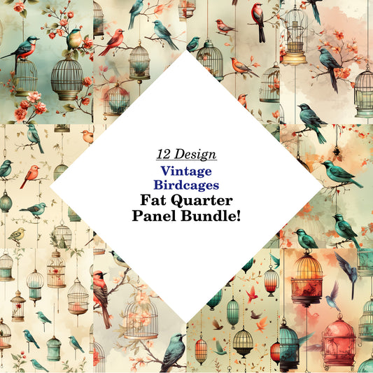 Vintage Birdcages Fat Quarter Bundle