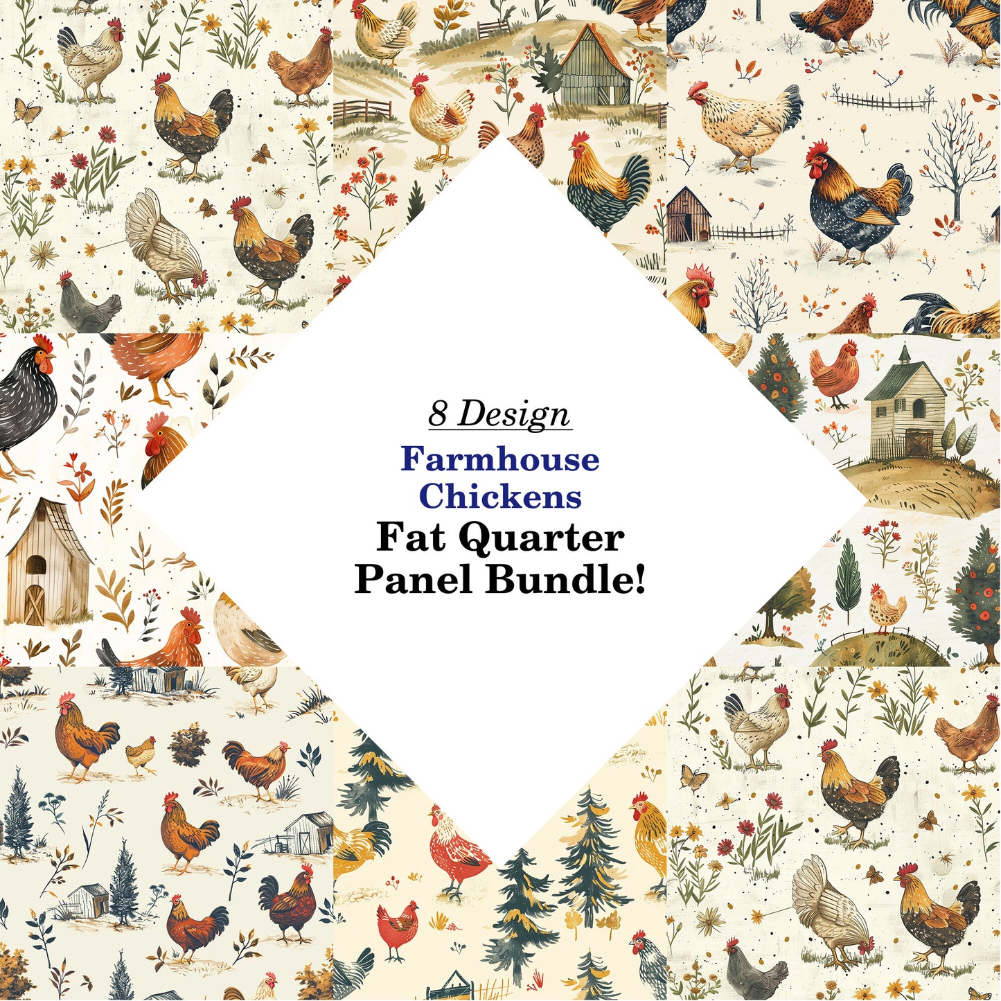 Farmhouse Chickens Fat Quarter Bundle
