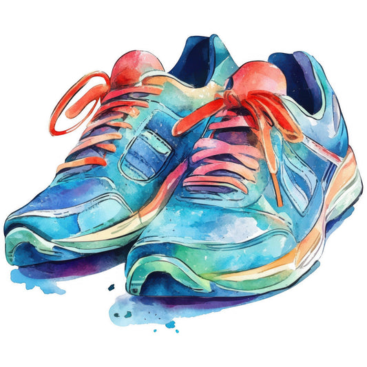 Watercolor Tennis Fabric Panel 2