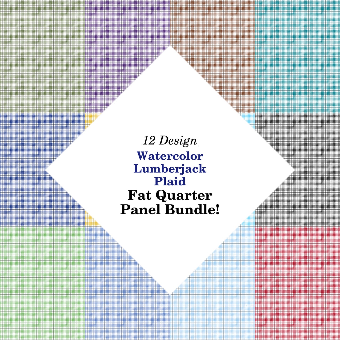 Watercolor Lumberjack Plaid Fat Quarter Bundle