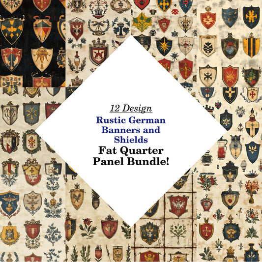 Rustic German Banners and Shields Fat Quarter Bundle