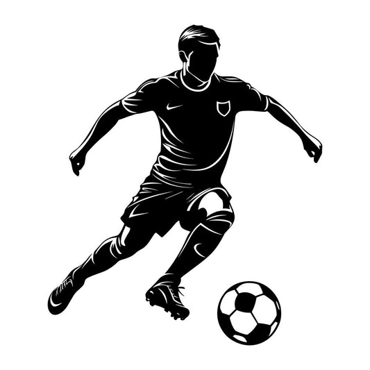 Soccer Player Silhouette Fabric Panel 5