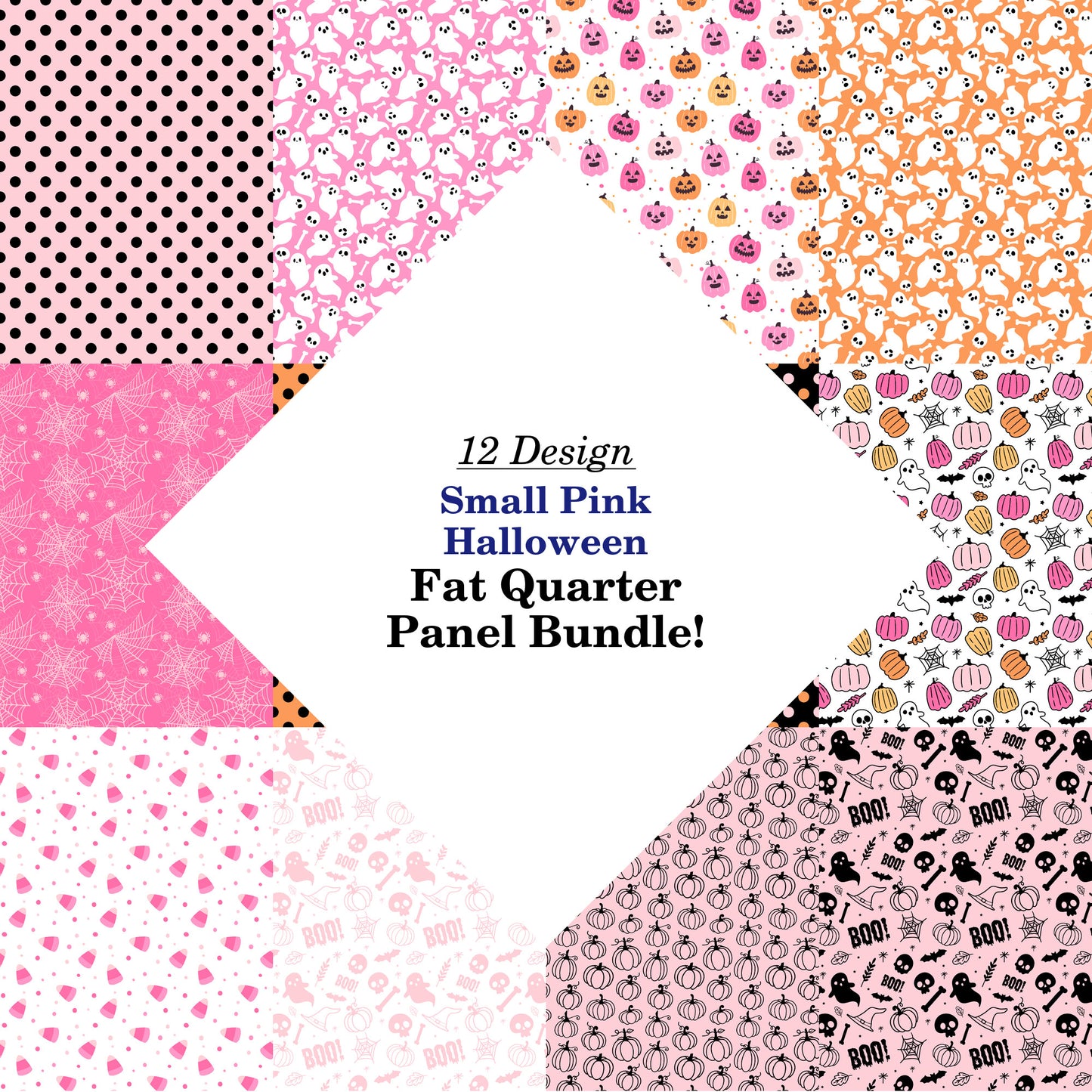 Small Pink Halloween Fat Quarter Bundle
