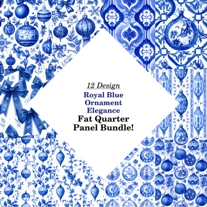 Royal Blue Ornament Elegance Fat Quarter Bundle