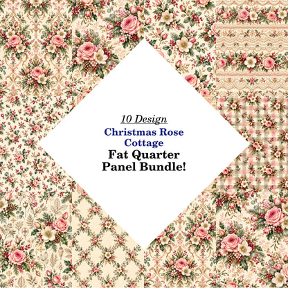 Christmas Rose Cottage Fat Quarter Bundle