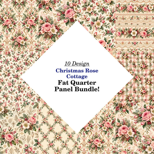 Christmas Rose Cottage Fat Quarter Bundle