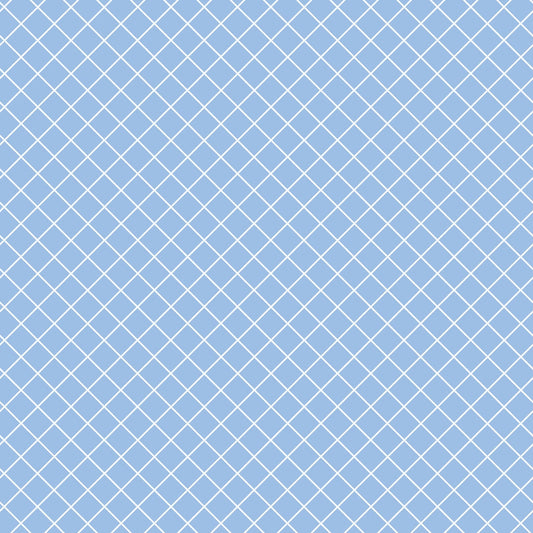 Daily Deal: Periwinkle Dreams Gingham White on Periwinkle Quilting Cotton Fabric - 45" x 1 Yard"