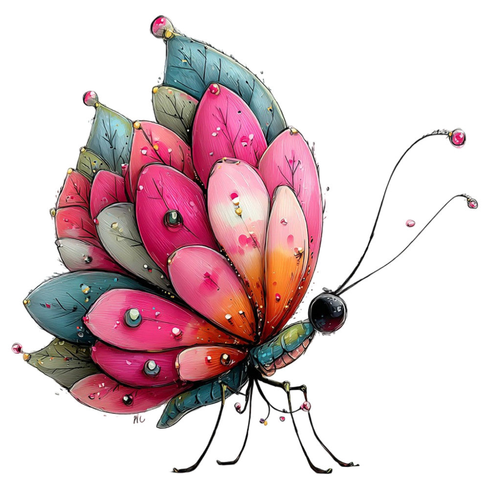 Whimsical Summer Butterfly Fabric Panel 23