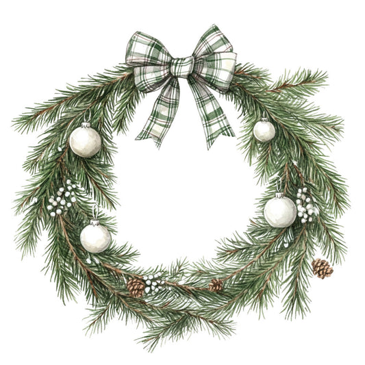 Green Christmas Fabric Panel 25