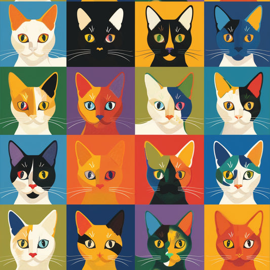 Cat Patchwork Pattern 13 Quilting Cotton Fabric