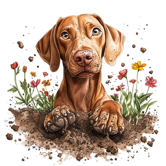 Watercolor Vizslas Fabric Panel 14