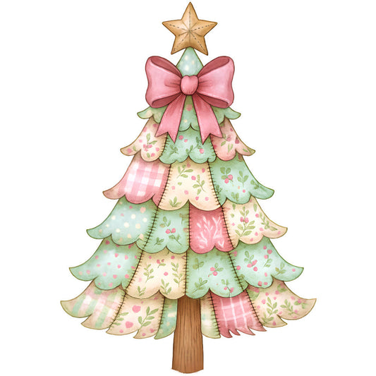 A Pink Christmas Fabric Panel 25