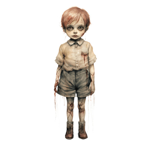Creepy Horror Evil Dolls Fabric Panel 8