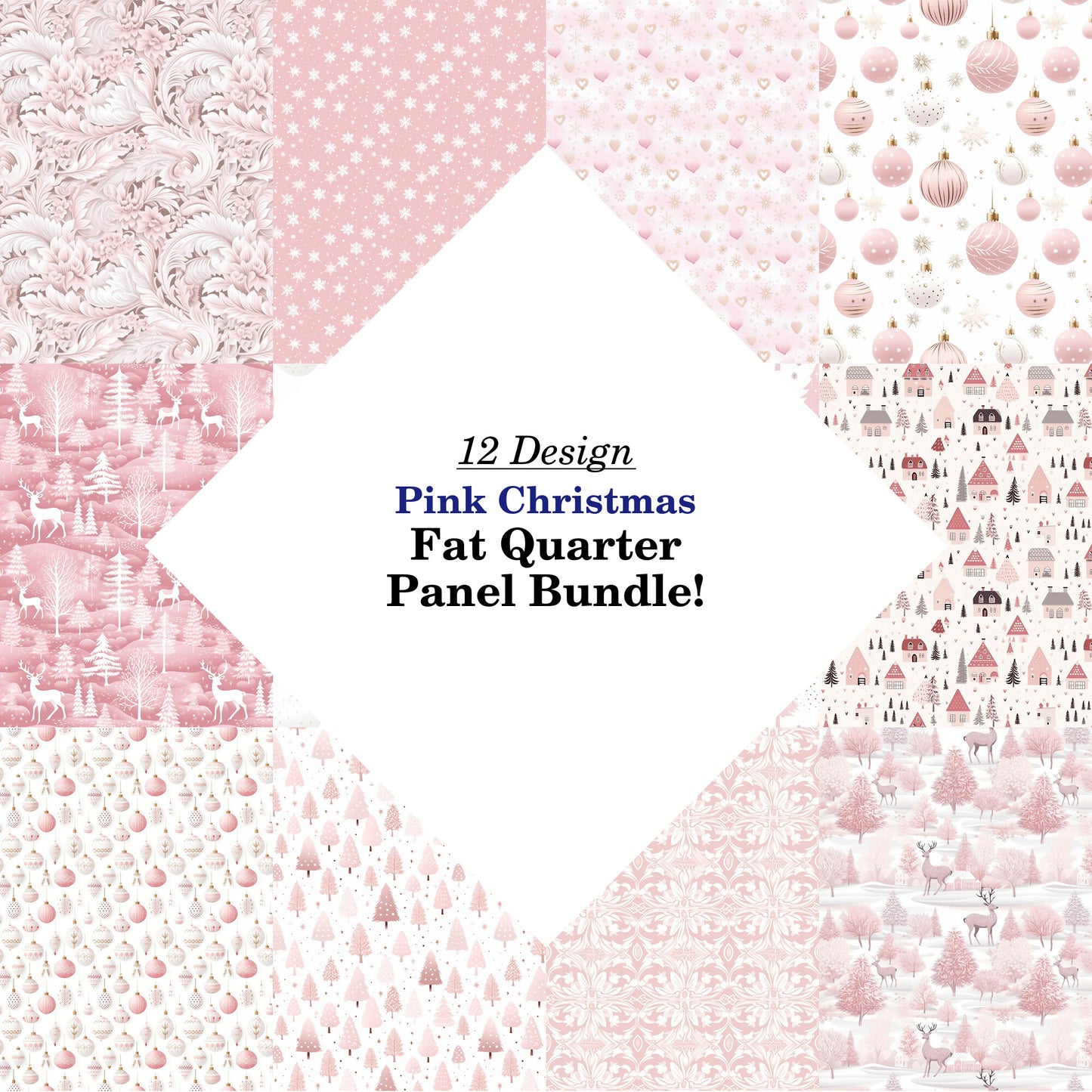 Pink Christmas Fat Quarter Bundle