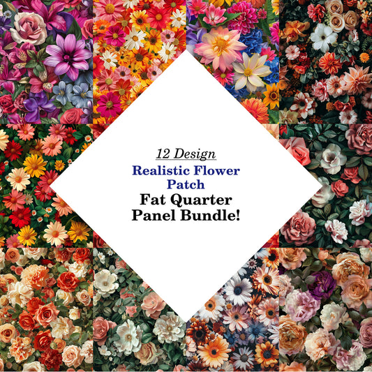 Realistic Flower Patch Fat Quarter Bundle