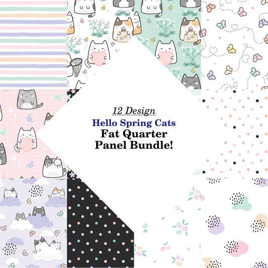 Hello Spring Cats Fat Quarter Bundle