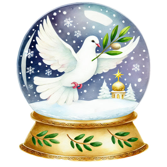 Christmas Snow Globes Fabric Panel 5