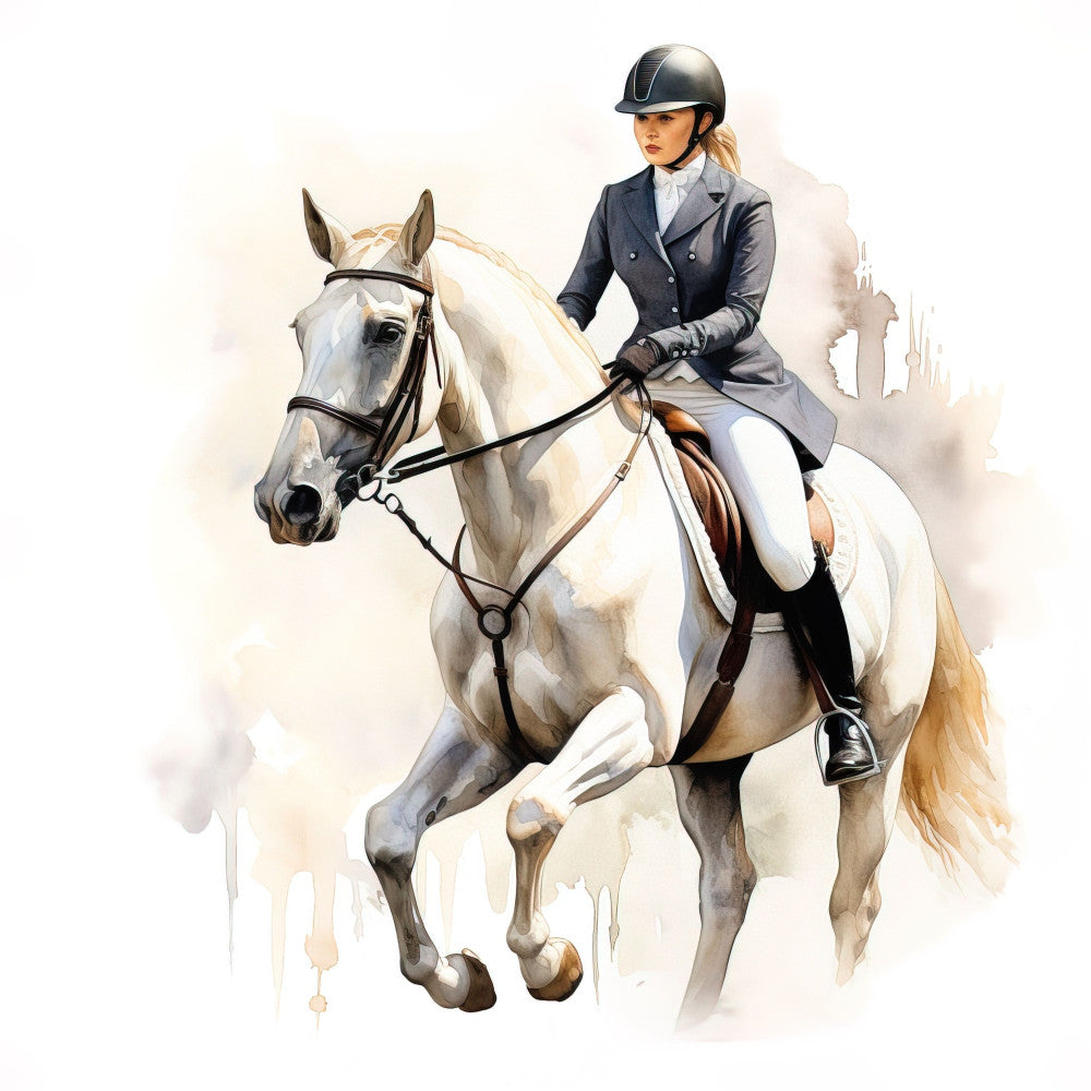 Elegant Equestrian Art Fabric Panel 7