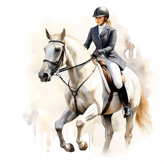 Elegant Equestrian Art Fabric Panel 7