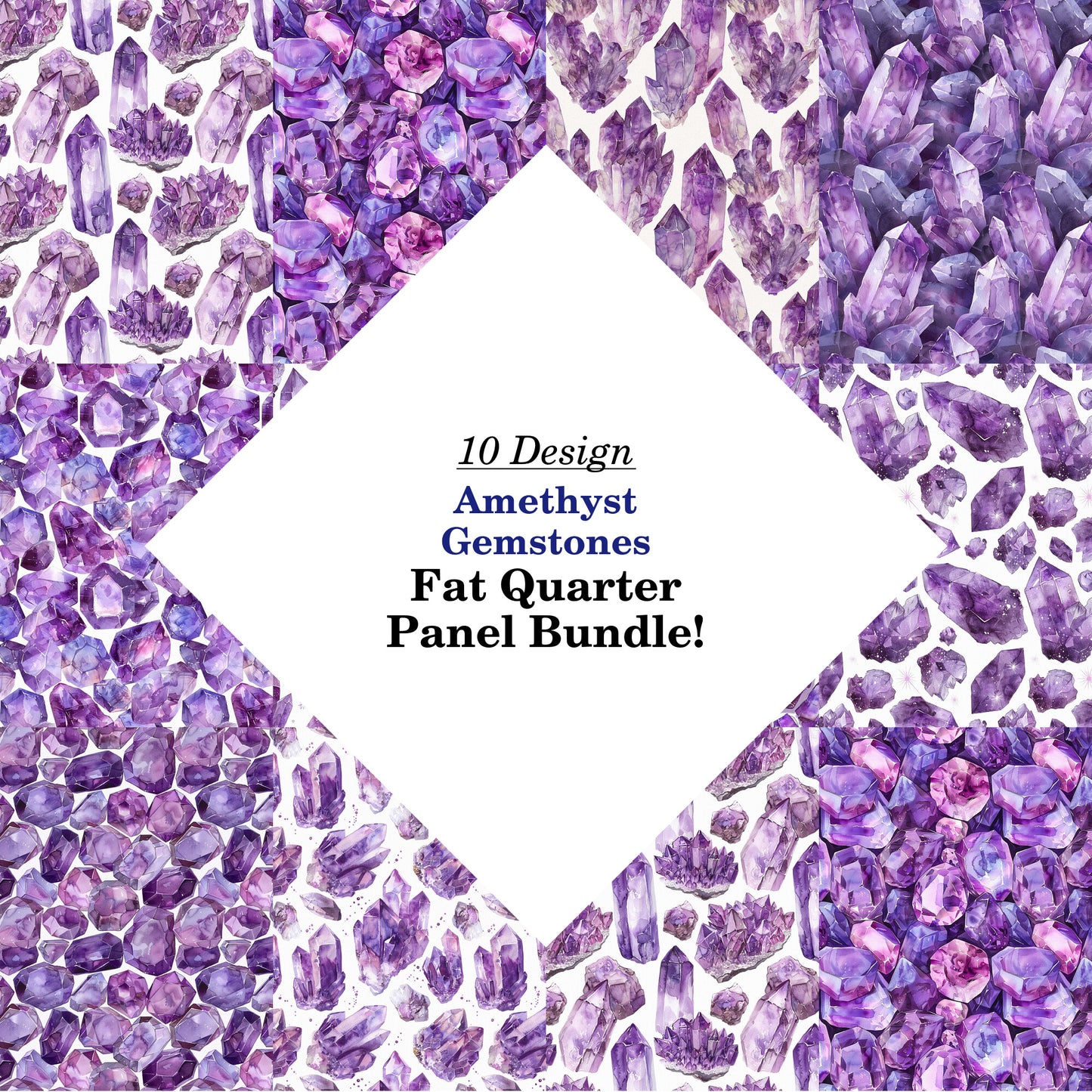 Amethyst Gemstones Fat Quarter Bundle