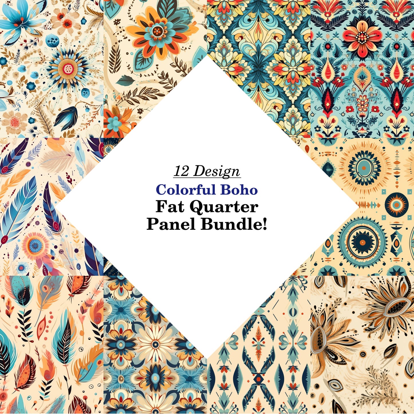 Colorful Boho Fat Quarter Bundle