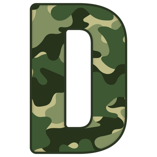 Green Camo Alphabet Fabric Panel 32