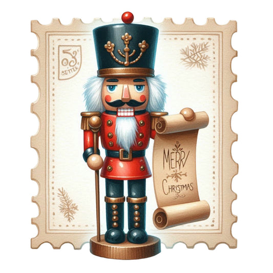 Nutcracker Postage Stamps Fabric Panel 8