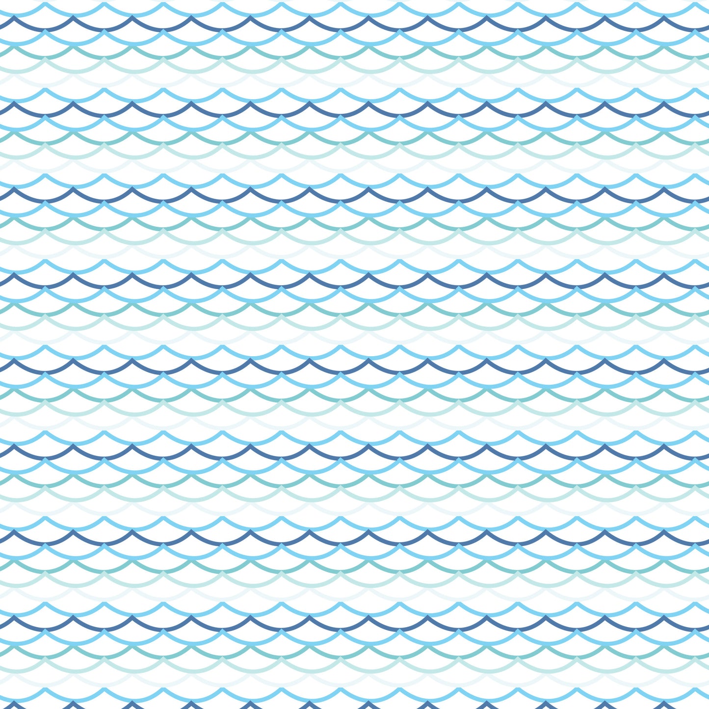 navy blue, light blue, teal, aqua, white, wave pattern, ocean waves, nautical design, sea motif, repeating waves, horizontal stripes, water pattern, marine theme, coastal design, quilting cotton, fabric panel, beach vibes, flowing waves, layered waves, maritime pattern