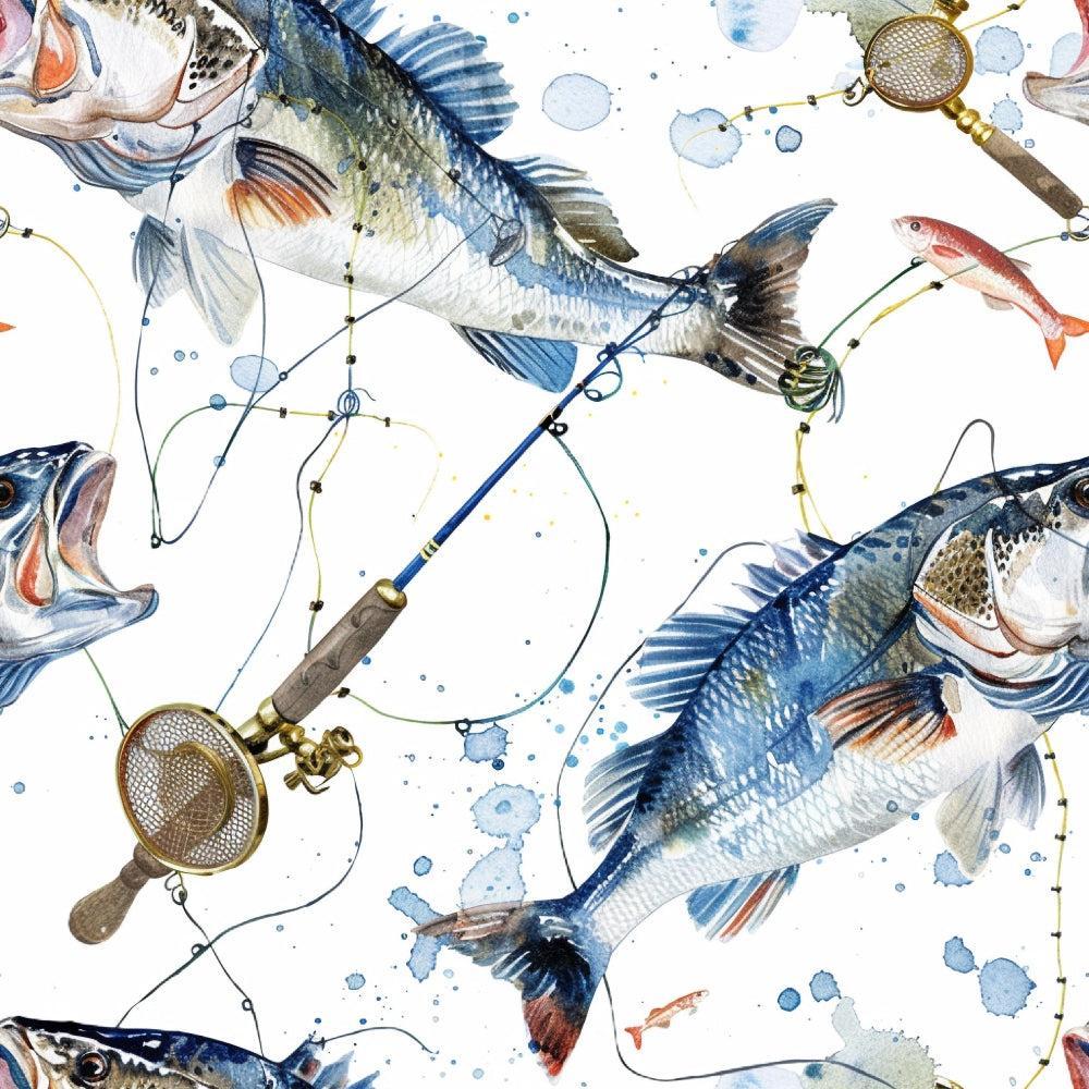 Daily Deal: The Fishing Trip Pattern 6 Quilting Cotton Fabric - 45" x 3 Yards"