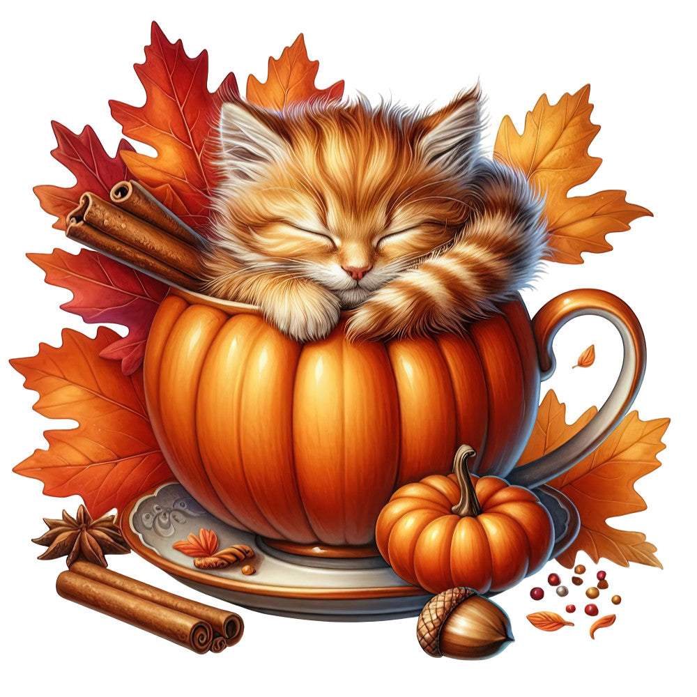 Autumn Cats Fabric Panel 21