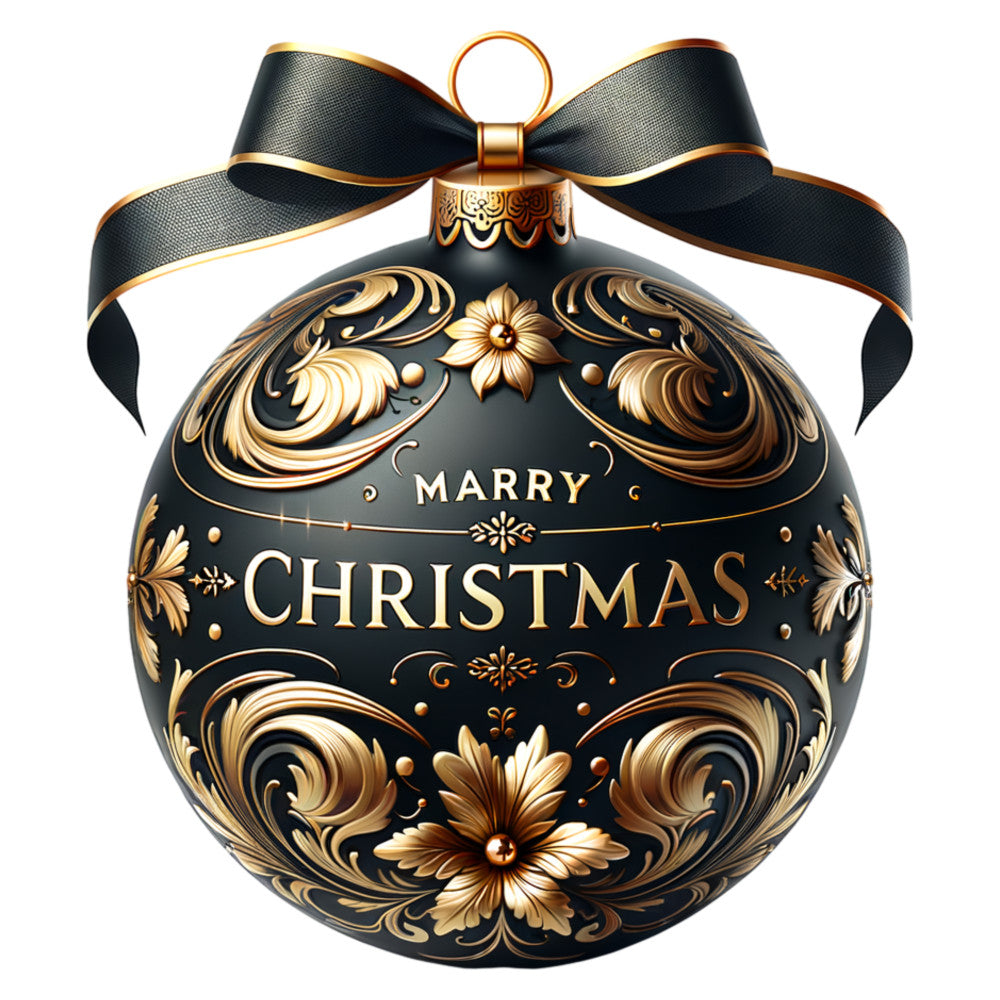 Elegant Christmas Ball Ornaments Fabric Panel 33