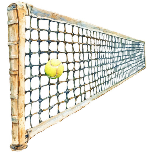Watercolor Tennis Fabric Panel 16
