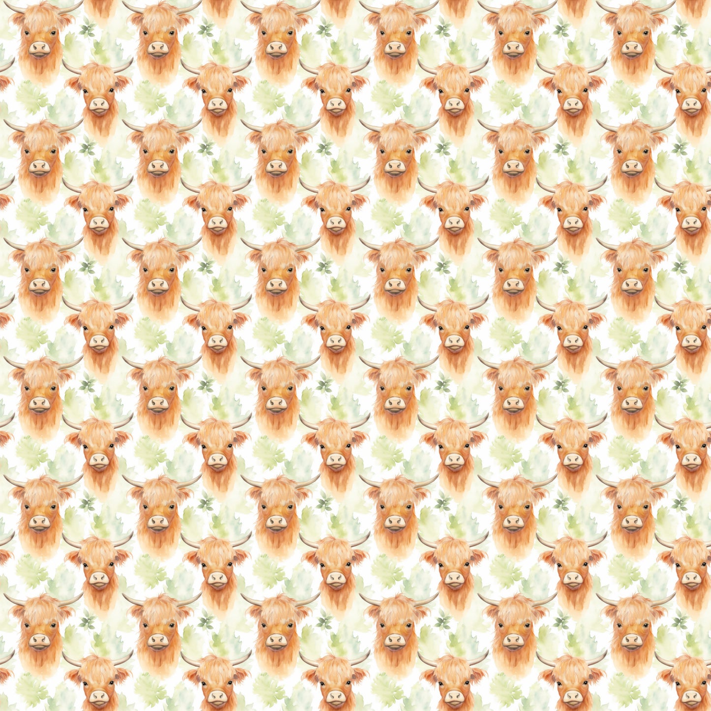 Funky Highland Cows Pattern 9 Quilting Cotton Fabric