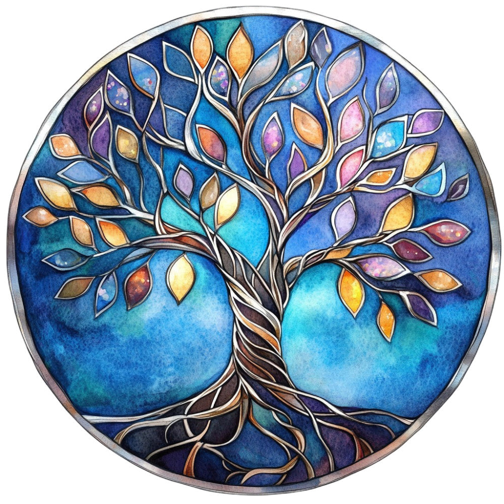 Tree of Life Stained Glass Fabric Panel 11