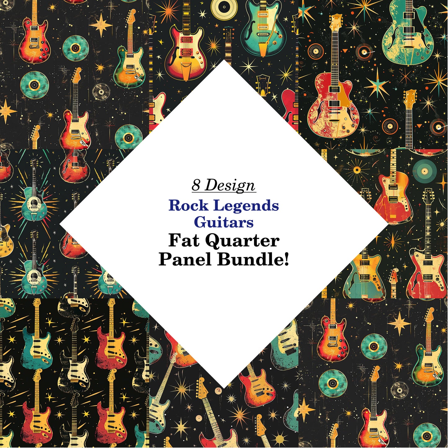 Rock Legends Guitars Fat Quarter Bundle